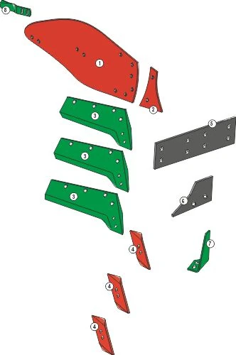 Explosionszeichnung Pöttinger Pflugkörper Typ 36W